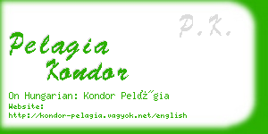 pelagia kondor business card